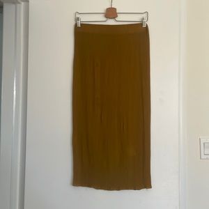 COS mustard pencil skirt